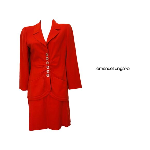 Emanuel Ungaro Vintage skirt Suit Sz Italian 40 US 6 includes jacket & skirt - Picture 1 of 10